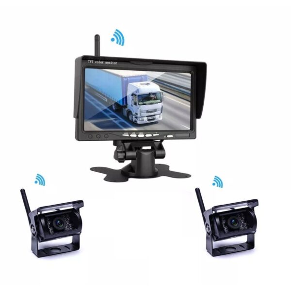 Kit Cameră Marșarier Wireless + Display 7" LCD cu Avertizare Obstacol
