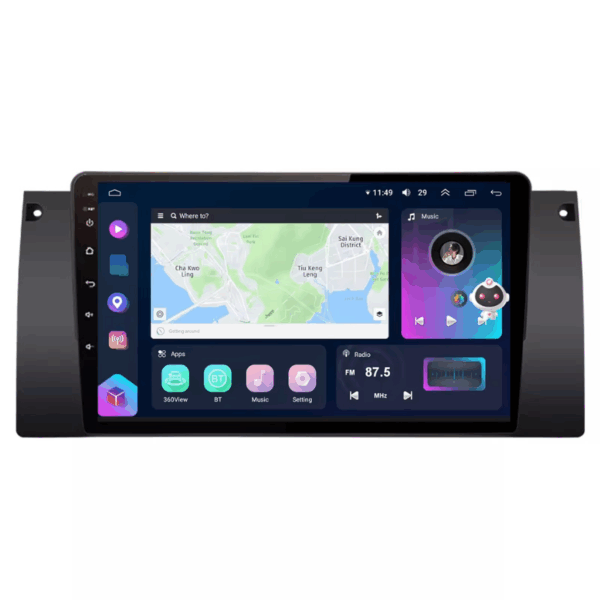 Navigatie BMW E39, E53, CarPlay & Android Auto, 8+128GB, SIM 4G, Ecran 9" QLED, DSP