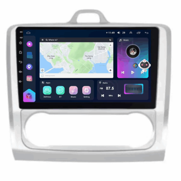 Navigatie Ford Focus 2, CarPlay & Android Auto, 8+128GB, SIM 4G, Ecran 9" QLED