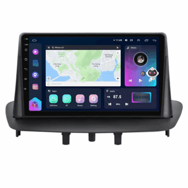 Navigatie Renault Megane 3 Fluence, CarPlay & Android Auto, 8+128GB, SIM 4G, Ecran 9" QLED