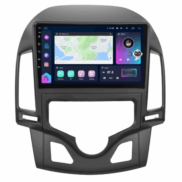 Navigatie Hyundai I30 (2007-2012), CarPlay & Android Auto, 8+128GB, SIM 4G, Ecran 9" QLED