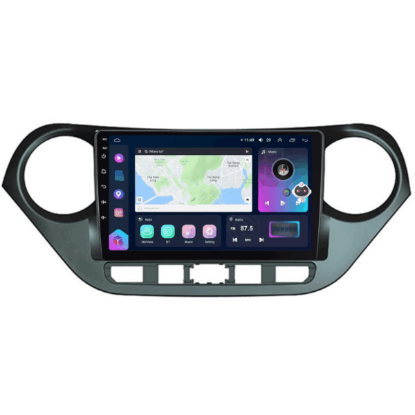 Navigatie Hyundai i10 (2013-2019), CarPlay & Android Auto, 8+128GB, SIM 4G, Ecran 9" QLED