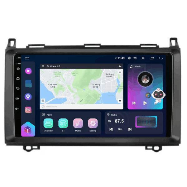 Navigatie Mercedes Sprinter, Viano, Vito, VW Crafter, CarPlay & Android Auto, 8+128GB, SIM 4G, Ecran 9" QLED