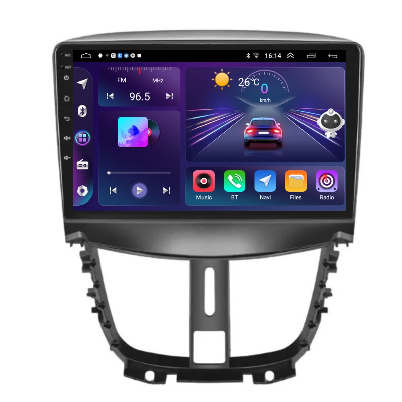 Navigație Peugeot 207, 4+64GB, CarPlay & Android Auto, Ecran 9” HD