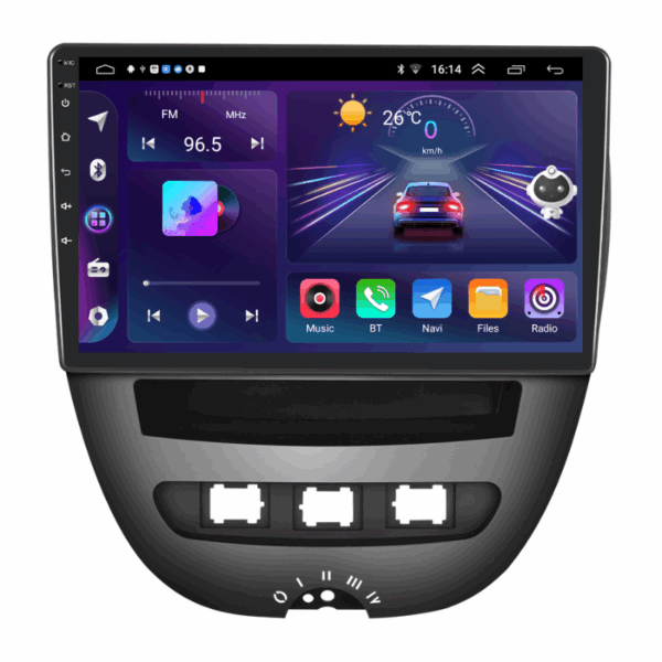 Navigatie Citroen C1, Peugeot 107, Toyota Aygo, CarPlay, 4+64GB, 10 inch IPS, Octa-core 2GHZ, DSP