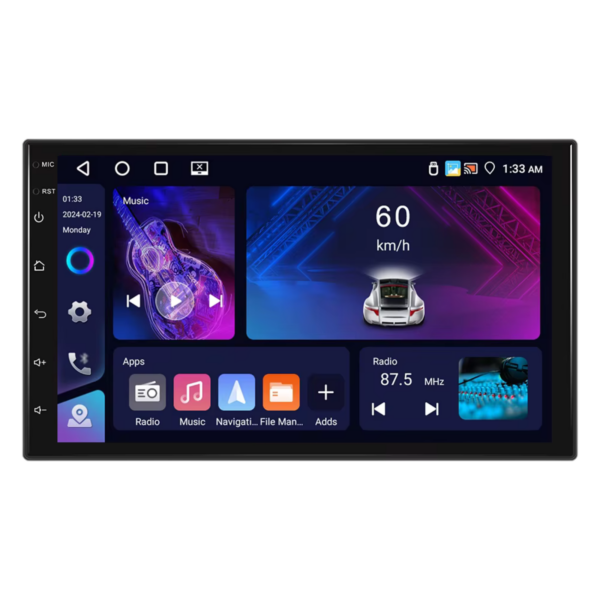 Navigatie universala 7 inch IPS, 4+64GB Quad-core 1.6GHZ, CarPlay, Android Auto, DSP