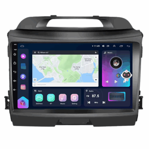 Navigatie Kia Sportage 2010-2016, CarPlay & Android Auto, 8+128GB, SIM 4G, Ecran 9" QLED