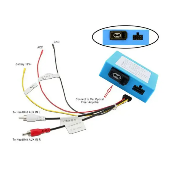 Adaptor comvertor amplificator audio fibra optica Mercedes BMW Audi VW