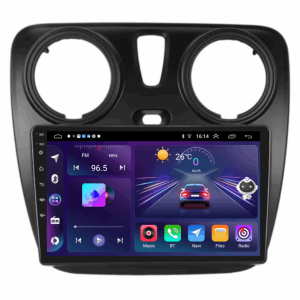 Navigatie Dacia Dokker, Lodgy 2012-2020, 4+64GB, CarPlay & Android Auto, Ecran 9” HD