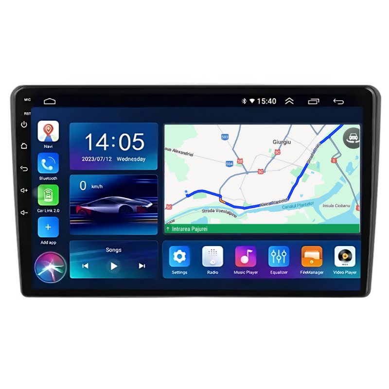 Navigatie Hyundai i40 (2011-2018), 9" Qled, 4+64GB Octa-core 2Ghz, CarPlay, Android 4G, 360°