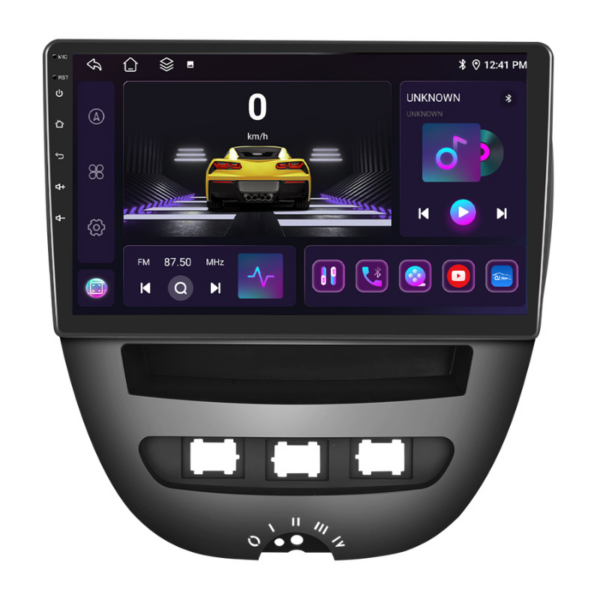 Navigatie Citroen C1, Peugeot 107, Toyota Aygo, 10 inchi, 4+64GB, CarPlay si Android Auto, SIM 4G
