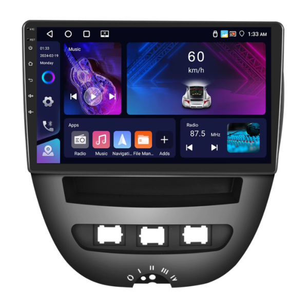Navigatie Citroen C1, Peugeot 107, Toyota Aygo 4+64GB,10 inch IPS, CarPlay & Android Auto